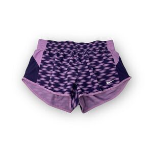 Nike Purple Printed Racer Running Shorts Dri-fit 827137-536 Women’s Size Medium